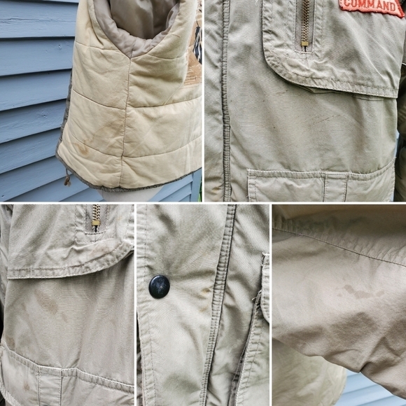 Vintage 90s y2k Khaki Insulated Outback Australia Kangaroo Command Bomber Jacket - Picture 7 of 7